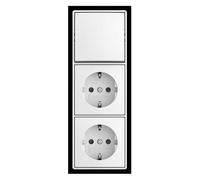 Busch-Jaeger Kombination Wippschalter, Bouton + interrupteur, Blanc