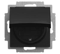 Busch-Jaeger SCHUKO® : insert de prise avec couvercle rabattable, IP44, Safety+, Busch-balance® SI, 1 pièce