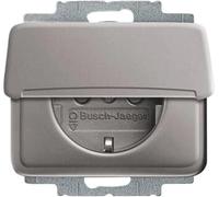 Busch-Jaeger SCHUKO Prise électrique à couvercle rabattable Busch Jaeger 20 EUK-20 platine, 1 pièce.
