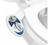 Buse binaire auto-nettoyanteLuxe Bidet Neo 320 - Accessoire de bidet à fixation mécanique non électrique pour eau chaude et froide (Bleu et blanc)