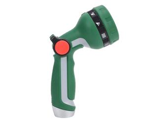 Buse d'arrosage en Alliage de Zinc et PP, avec poignée Caoutchouc Souple, | Construction monobloc anti-fuite, interrupteur au pouce pour contrôle de débit, compatibilité tuyau 3/4 pouce, prise