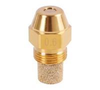 Buse de brûleur à fioul en laiton massif, pulvérisation cône plein 60°, débit 0,6 USgal/h, dimensions 15×15×48mm, diamètre fileté 14,2mm, pour chaudières et brûleurs domestiques et commerciaux