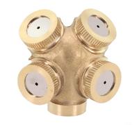 Buse de brumisation réglable en laiton doré pour système de refroidissement de jardin et terrasse avec effet de brouillard fin, équipement d'arrosage extérieur, 1 à 4 trous (4 trous)