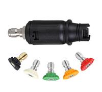 Buse De Laveuse Haute Pression - Raccord À Connexion 1/4 Pouce 3000P | Aluminium ABS, 3000 PSI, Pour Sol En Brique, Béton, Maison, Jardin, Jardinage, Équipement Industriel, Outil De Nettoyage