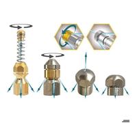 Buse de nettoyage de canalisations - PZCC - Compatible Kärcher/Kränzle/Nilfisk - Filetage 1/8""/1/4"" - 180 bar - 6-9 l/min