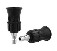 Buse de nettoyeur haute pression à 40 degrés avec protection caoutchoutée, pointe à connexion rapide en acier inoxydable pour lavage de voiture, réduit et protège, raccord QC de 10,2 cm, noir, 2