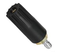 Buse de nettoyeur haute pression rotative à 360° Lotus Jet pour lavage de voiture - Pulvérisateur en mousse en alliage d'aluminium avec raccord rapide - Fixation de tuyau d'arrosage - Noir et rouge
