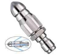 Buse de pulvérisation haute pression à Jet d'eau, 1/4 pouces, pour nettoyer les égouts, nettoyeur haute pression en acier inoxydable, bouchon rapide, tuyau de vidange, outil de buse d'eau 1pc