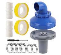 Buse de Remplissage de Piscine Rotative à 360°,Buse de Remplissage Piscine | Buse d'entrée de Piscine 32 mm avec Colliers De Serrage Et Bande D'étanchéité étanche，pour Piscine Intex Bestway