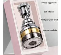 Buse de robinet pivotante universelle, buse de sortie d'eau en cuivre de précision haute pression avec tube d'extension anti-éclaboussures, équipée d'un filetage rotatif et d'un joint, convient pour l