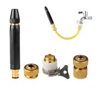 Buse de tuyau d'arrosage haute pression avec type de jet réglable, tête en alliage de cuivre robuste pour lavage de voiture, irrigation de jardin, raccord 1/2"