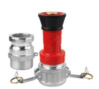 Buse de tuyau d'incendie Camlock en aluminium de 3,8 cm, filetage NPSH réglable, motif de pulvérisation pour flux ou brouillard, sortie à haut volume résistant aux intempéries pour la lutte contre les