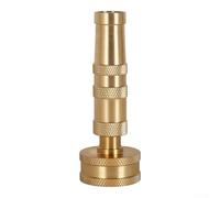Buse de tuyau en laiton robuste avec 4 modes de pulvérisation réglable et joint torique anti-fuite pour le jardinage, le lavage et le nettoyage en plein air, compatible avec les tuyaux de 1,9 cm