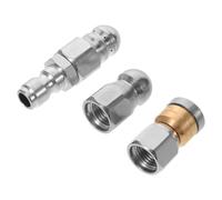 Buse D'égout 1/4 Pouce Haute Pression 3 Pièces en Acier Inoxydable | Kit à Raccord Rapide, Résistance à L’usure et Protection Anticorrosion, pour Nettoyage D’égouts et Lavage Auto