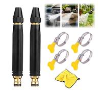 Buse Haute Pression pour Tuyau Arrosage - Embout Tuyau Arrosage Jet Puissant, Lance et Pistolet Haute Pression Réglable, Accessoire de Nettoyage et Pulvérisation pour Lavage Voiture, Jardin (2pcs)