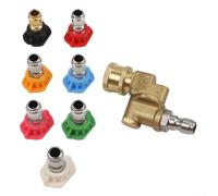 Buse Lavage Auto pour cuivre 1/4" Connect Rapide 180° Buse Lavage(Adapter + 7 nozzles)