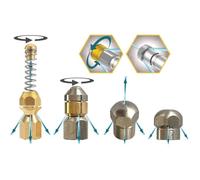 Buse nettoyage canalisations HP compatible Kärcher, Nilfisk - rotative, rigide, 1/8"" & 1/4""