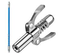 Buse pour Pistolet à Graisse, raccord pour Pistolet à Graisse avec Tuyau de 30 cm, raccord G à Double poignée pour Pistolet à Graisse, raccord pour Pistolet à Graisse à mâchoire verrouillable