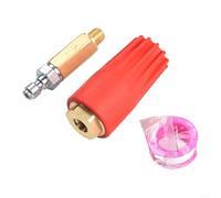 Buse rotative rouge pour nettoyeur haute pression avec raccord rapide de 6,35 mm pour buse de pulvérisation turbo 5100 psi haute puissance pour allée, terrasse et revêtement pour enlever la saleté