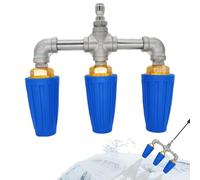 Buse triple pour nettoyeur haute pression 6,35 mm, raccord rapide à 360 | Buse turbo pour nettoyeur haute pression pour maison, jardin, pavés, clôtures, sol, murs, terrasse, allée