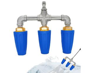 Buse triple pour nettoyeur haute pression 6,35 mm, raccord rapide à 360 | Buse turbo pour nettoyeur haute pression pour maison, jardin, pavés, clôtures, sol, murs, terrasse, allée