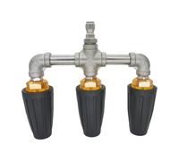 Buse Turbo 3 Jets Nettoyeur Haute Pression 4000PSI Raccord Rapide Noir | Buse triple turbo 4000PSI, rotation rapide, jet spiralé, acier inoxydable + alu, raccord 1/4" universel, pour surfaces dures