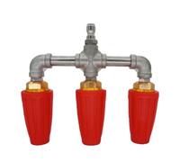 Buse turbo 3 voies pour nettoyeur haute pression, buse rotative 1/4", 4000 psi, raccord rapide 1/4", buse de pulvérisation rotative (rouge)