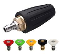 Buse turbo pour nettoyeur haute pression, buse rotative et 5 embouts, raccord rapide 1/4"", 3600 PSI, orifice 2,5