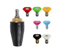 Buse turbo pour nettoyeur haute pression, buse rotative et 7 pointes, raccord rapide 1/4', 4000 Psi, kit jet pour nettoyeur haute pression, rotabuse haute pression，Noir
