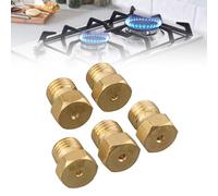 Buses de gaz pour brûleurs et injecteurs compatibles avec gaz naturel G20/G25, Kit de Conversion Gaz Naturel vers GPL pour Cuisinière 5 Brûleurs avec 5 Injecteurs en Laiton Filetage M6 x 0,75