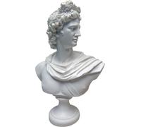Buste Apollon Belvédère - résine de marbre - 30 cm - blanc