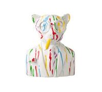 Buste Léopard "Tâches de Peinture" 31cm Blanc