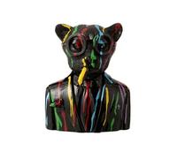 Buste Léopard "Tâches de Peinture" 31cm Noir