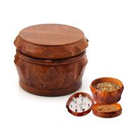 Bustlwor Broyeur Épices En Bois, Portable Moulins à Épices, Facile à nettoyer, emporter avec vous, adapté à la médecine à base de plantes, au pollen, aux fleurs, aux épices, au tabac (Rouge)