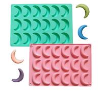 Bustlwor Lot de 2 Moule à Pâtisserie Silicone, 18 Trous Plat Cuisson Silicone, Pâtisserie Antiadhésifs Silicone Tapis, Pour faire des biscuits chocolat gâteau (Grün + Rosa)