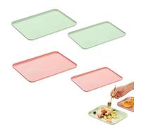 Bustlwor Plateaux Service Plastique, Deux Couleurs, 4 Pièces