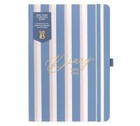 Busy B A5 Agenda - Mid-Year 17 Mois Août '25 - Décembre '26 - Stripe - Semaine à voir Planificateur avec boucle de stylo, listes détachables, bande de fermeture élastique et poches de rangement
