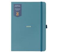 Busy B - Agenda 2026 - Planificateur journalier A5 pour étudiants, professionnels et enseignants - Janvier à décembre - Bande de fermeture élastique et ruban marque-page - Vert Sapin/Doré