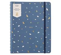 Busy B - Agenda à spirale - Janvier à Décembre 2023 - Marine - Planificateur semainier A5 avec onglets mensuels, pochette de rangement et reliure spirale., 5343AMZ