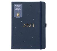 Busy B - Agenda Busy Life - Janvier à Décembre 2023 - Similicuir Marine - Planificateur semainier A5 avec doubles horaires, porte-stylos et pochettes, 4995AMZ