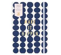 Busy B - Agenda hebdomadaire non daté - Pois bleu marine - Calendrier semainier avec horaire hebdomadaire, place pour les notes, les choses à faire et les priorités