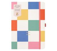 Busy B - Agenda journalier Août 2025 à Août 2026 - Multi - Planificateur A5 journalier avec porte-stylos, fermeture élastique et planificateur annuel