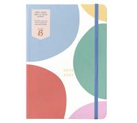 Busy B Agenda scolaire A5 mi-année 2026/2027, journalier, listes To-Do, pages de notes, 3 pochettes, passant pour stylo, plan annuel, fermeture élastique, Pois multicolore.