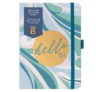 Busy B - Agenda scolaire A6 - août 2026/août 2027 - Planificateur semainier avec listes To-Do, pages de notes, 3 pochettes, passant pour stylo, planificateur annuel et fermeture élastique - Marbré