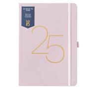 Busy B - Agenda semainier - Janvier à Décembre 2025 - Rose - Agenda semainier A5 avec notes, porte-stylos et pochettes