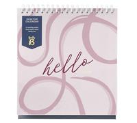 Busy B - Calendrier de bureau 2026 avec support intégré et reliure à rabat - Calendrier pour le bureau ou la maison - Planificateur annuel avec pochettes pour un planning organisé - Ruban Rose