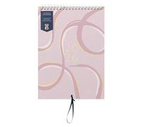 Busy B - Calendrier mural pour couples 2026 - Calendrier mural fin avec double emploi du temps, pochettes mensuelles et autocollants - Ruban Rose