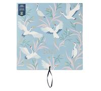 Busy B - Grand calendrier mural familial 2025 - Bleu Oiseaux - Calendrier mensuel avec 5 colonnes et pochettes de rangement avec des autocollants à code couleur - 30.5 x 30.5 cm