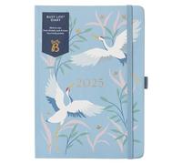 Busy B - Planificateur semainier Busy Life - Janvier à Décembre 2025 - Oiseaux - Agenda A5 avec double emploi du temps, calendrier annuel, pochettes pour stylos et bande de fermeture élastique