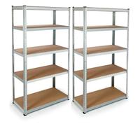 BUT 3662897020348 étagère fonctionnelle Panneau aggloméré Métal Gris, Bois naturel Gris